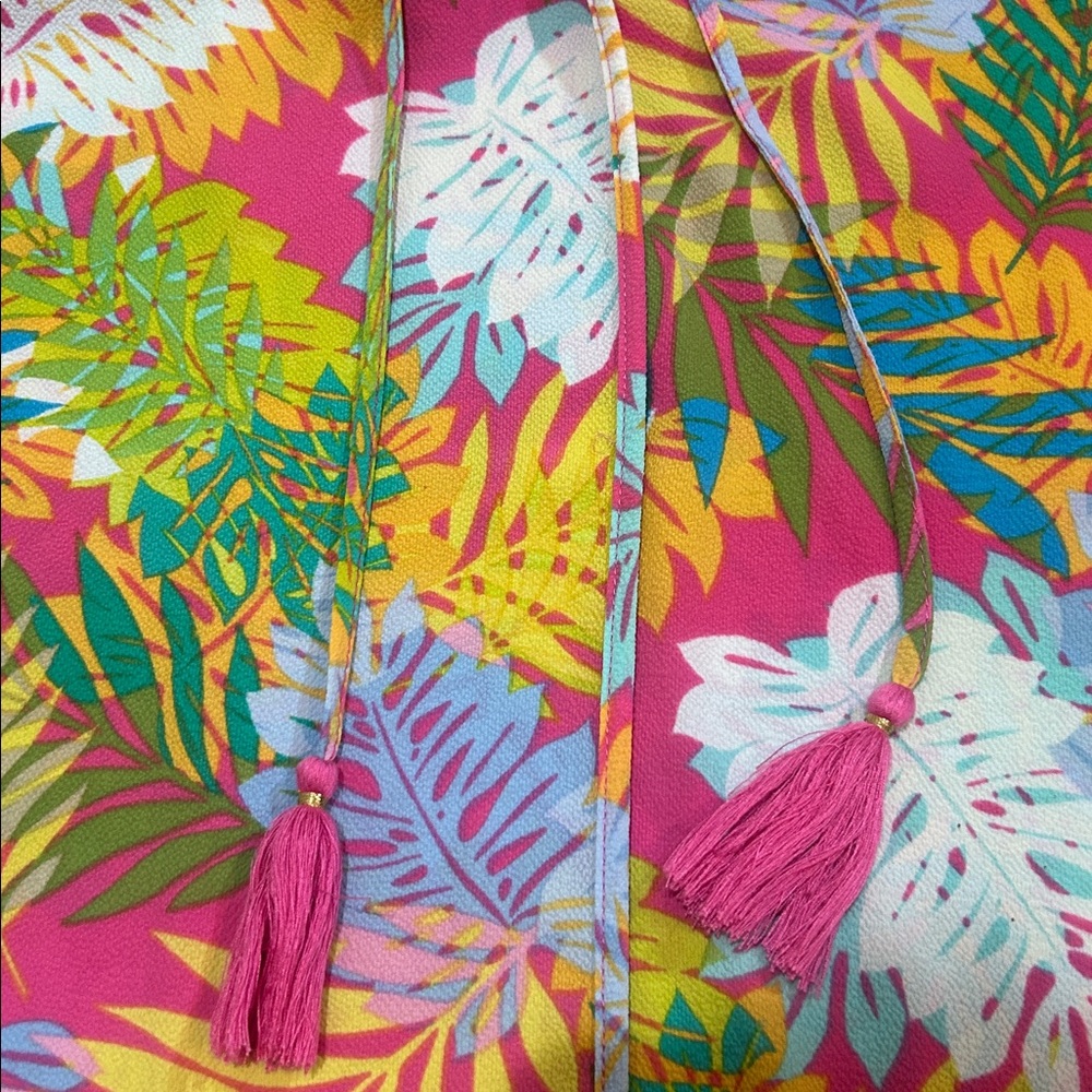 Rose & Olive Vibrant Leaf Print Blouse - Picture 3 of 7